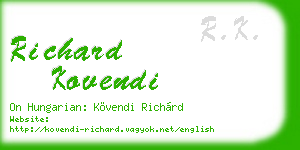 richard kovendi business card